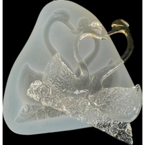 New Mirror Couple Swan A Pair Of Wings Dijiao UV Glue Clay Silicone Mold Jewelry Mobile Phone Shell Accessories Pendant