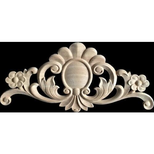 Character Exquisite Classic Rubber Wood Carved Applique Furniture Natural Decal Color Home Decoration Accessories