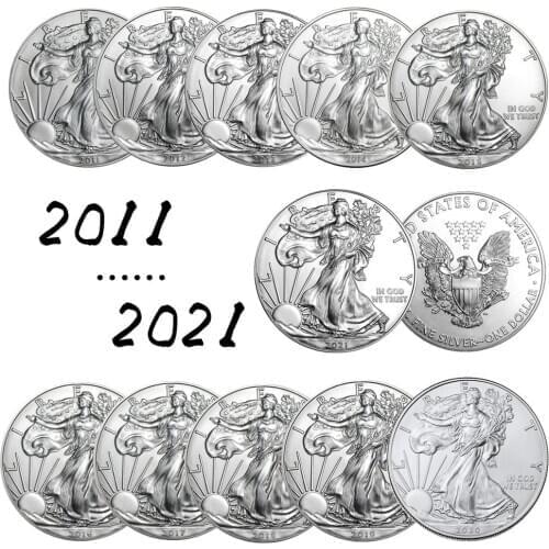 New Year Gift 2011--2021 United Statue of Liberty Challenge Coin 1 oz Fine Silver Collectibles America Coins Fine Collection