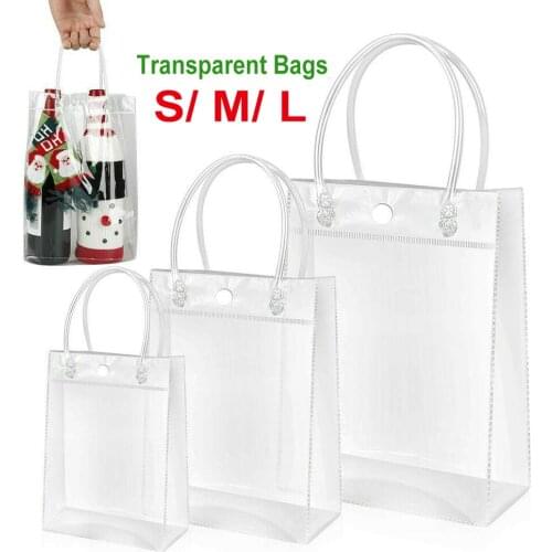 Transparent Storage Bags Waterproof PVC Clear Tote Bag Handbags Reusable Home Travel Clothes Shoes Bags Shopping Packing Bags