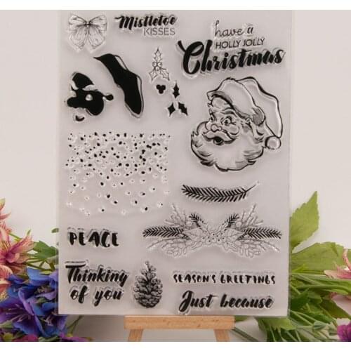 Christmas Transparent Clear Stamps DIY Silicone Seals Scrapbooking T1398