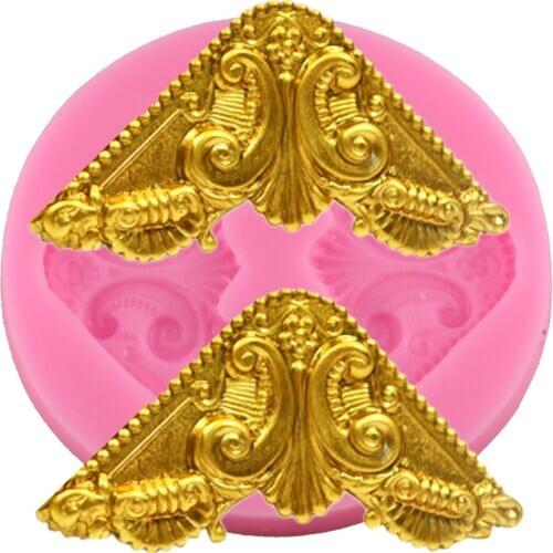 DIY Flower Silicone Mold Scroll Relief Cake Border Fondant Cake Decorating Tools Resin Polymer Clay Candy Chocolate Mould