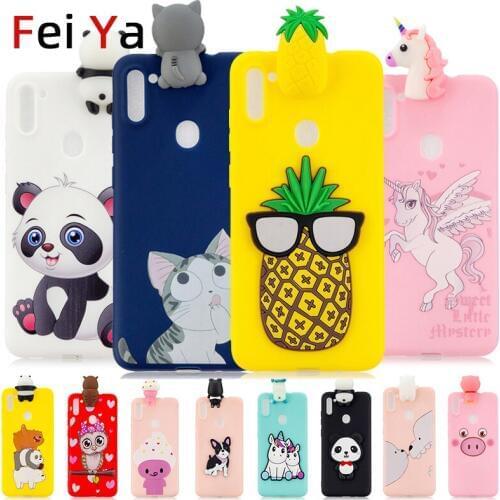 3d Cute Cartoon panda Toys Doll Soft Silicone Girls Phone Cases For Samsung A01 A11 A10 A10S M10 S10 Plus Note 10 Pro Cover cape