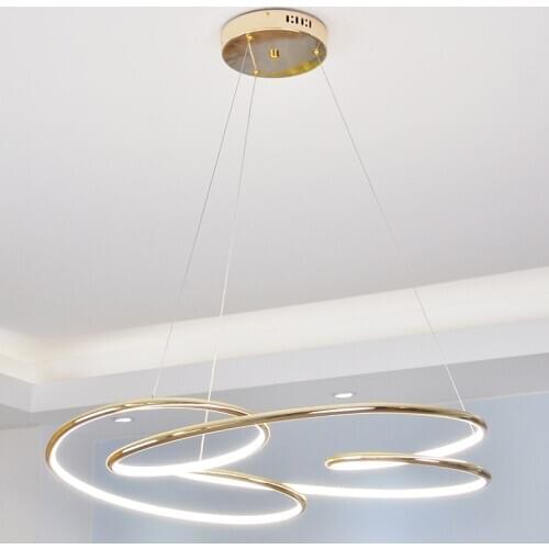 Gold chrome plating Modern led pendant lights modern design Living room Bedroom office and kitchen hanging lights fixtures