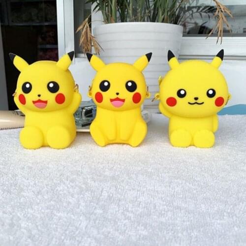 Anime Kid Pokemon coin bag Pikachu Backpack Child Pokemon Cartoon Yellow Silica gel Bags Children Girls Boy gift figure