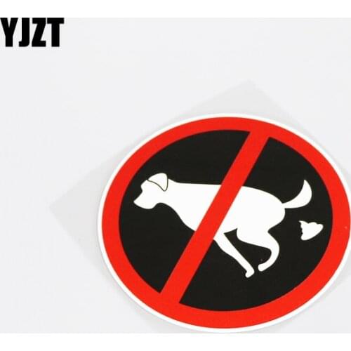 YJZT 12.8CM*12.8CM Cartoon Reflective Car Styling No Stool Is Allowed Car Sticker Decal PVC 13-0178