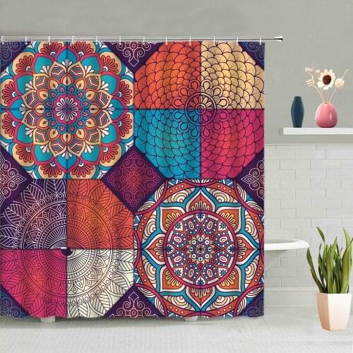 Lavender Shower Curtain Pastoral Flower Sea Printed Curtains Blue Sky Hot Air Balloon Scenery Bathroom Fabric Bath Screen