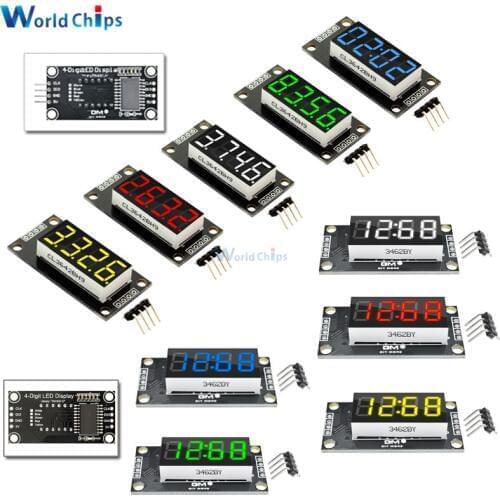 0.36" Inch LED Digital Display Module 4-Digit 7 Segment Time Clock Display Tube Driver Board I/O 5 Color DIY Kit for Arduino