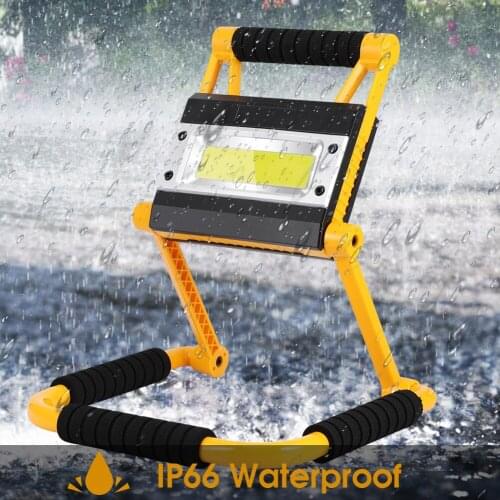 20W rechargeable LED stand light, folding portable light, built-in battery 4400 mAh, yellow sta