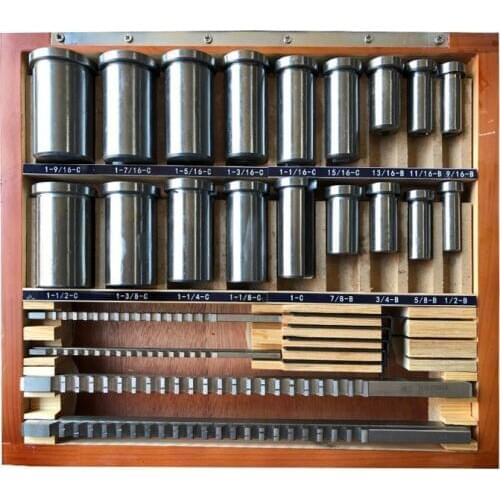 30pcs Keyway Broach Set Inch Sized 5pcs Broaches 1/2''-1-1/2'' 18pcs Bushings and 7pcs Shims HSS Keyway Tool for CNC Machine New