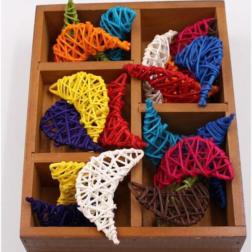5PCS 8cm Cute Multicolor Rattan Moon Shape Sepak takraw Birthday party Family party Decoration DIY Craft