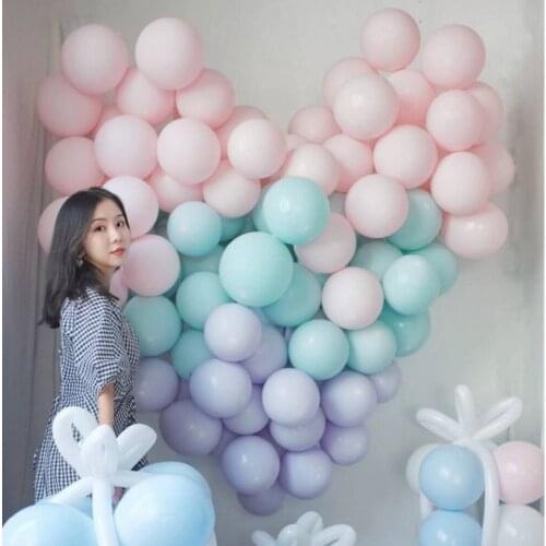 "50pcs 10inch Mint Green Macaron Latex Balloons Wedding Decoration Helium Ballon Birtday Event Party Baby Blue Pink Set Type"