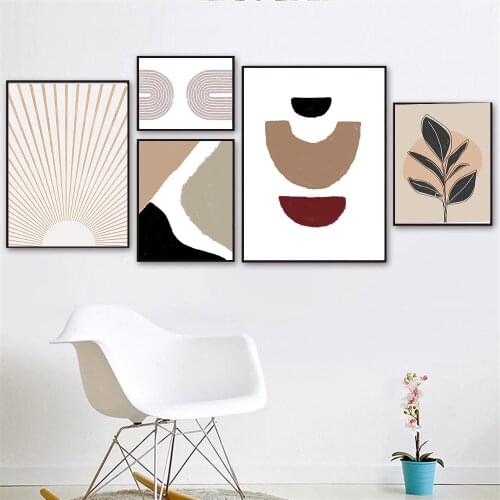 Abstract Geometry Ray Line Drawing Wall Art Print Leaf Canvas Painting Nordic Poster Modern Wall Pictures For Living Room Decor