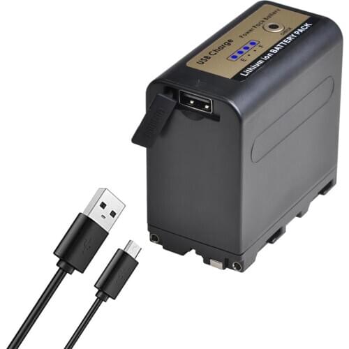 NP F960 NP F970 Battery with USB-A Output and LED Power Indicators For Sony NP-F970 F960 F550 F770, can be used as 5V Power bank