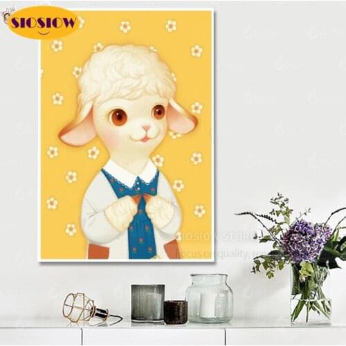 5D Diy Diamond Painting Cartoon sheep Diamond Mosaic Embroidery Cross Stitch Full Drill Home Decor Children Room Gifts For Kids
