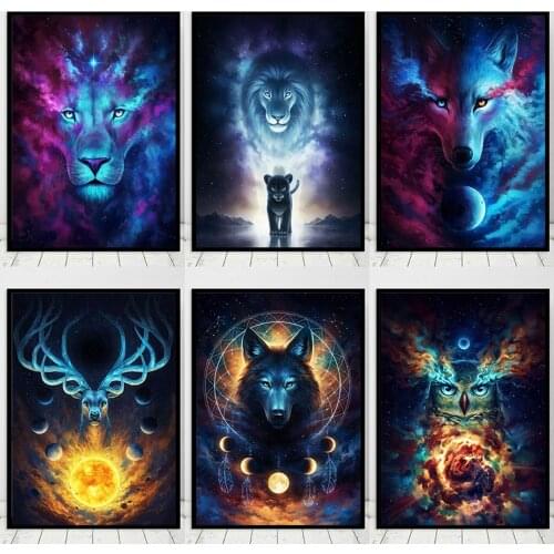 Diamond Painting Abstract Starry Sky Animal Tion Diamond Mosaic Cartoon Pictures With Rhinestones Hobby And Handicraft WG2706