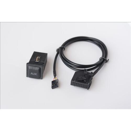 Car Radio Audio AUX Switch AUX Cable Wire 18Pin Plug for Volkswagen Audi MFD2 RNS2(6.5)