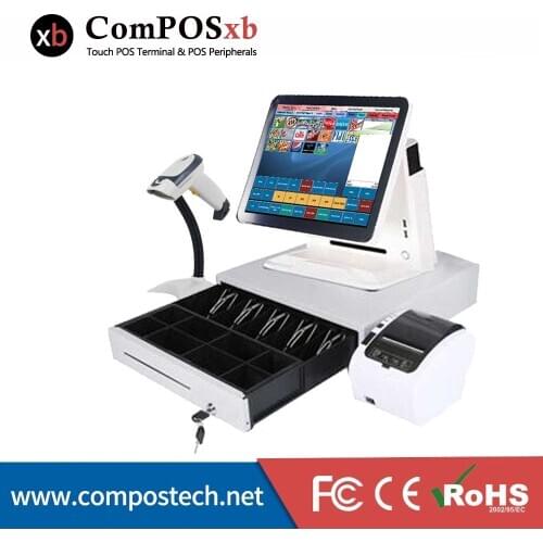 White/Black terminal 15 inch Touch Screen Billing Machine/All in One POS/ Restaurant Free Shipping POS Systems for retail