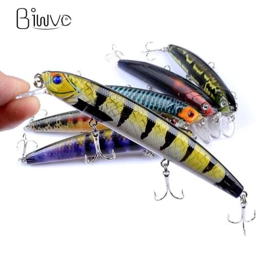 BIWVO 12.5CM Minnow Hard Bait Pike Wobbler Floating Swimbait Fish Tackle Artificial Lure Accessories Goods For Sea Fishing