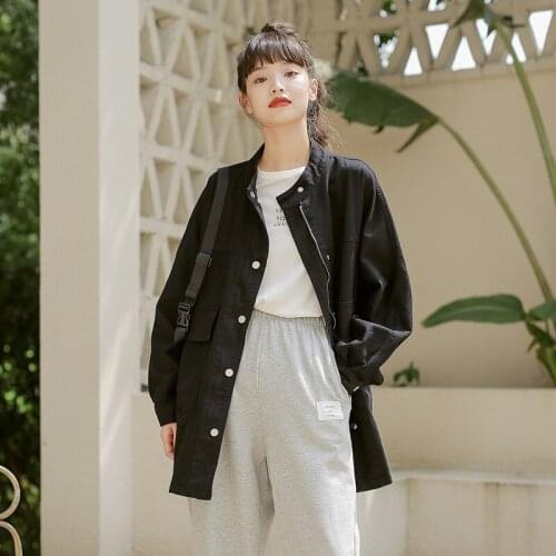 Oversize Black Jackets Women Spring Fashion Windbreaker Autumn Korean Casual Jacket Gray Loose BF Style Streetwear Outerwear