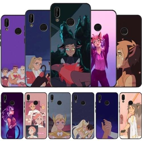 She-Ra and the Princesses black soft Phone Case for huawei P40 P30 P20 P10 Pro lite P9 Lite nova 4E 6SE Psmart 2019 Y6 9 Prime