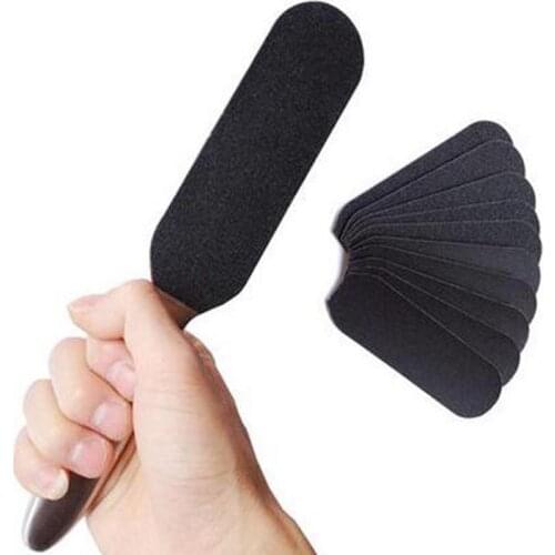 Double Sided Foot Care Tool Foot Rasp File Calluses Remover Pedicure Stainless Steel Handle Sand Paper with 10 pcs Sand Paper