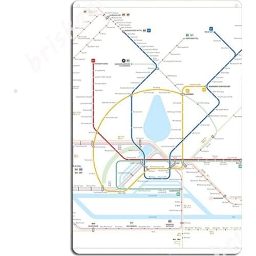 Hamburg U-Bahn S-Bahn Map Metal Signs Cinema Garage Custom Wall Decor Club Bar Tin sign Posters