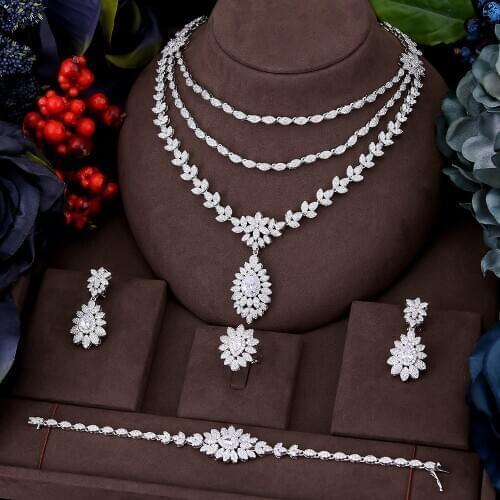 GODKI African Tassels Jewelry Set For Women Wedding Zircon AAAAA Quality Cubic Zirconia Bridal Wedding Evening Earring Necklace