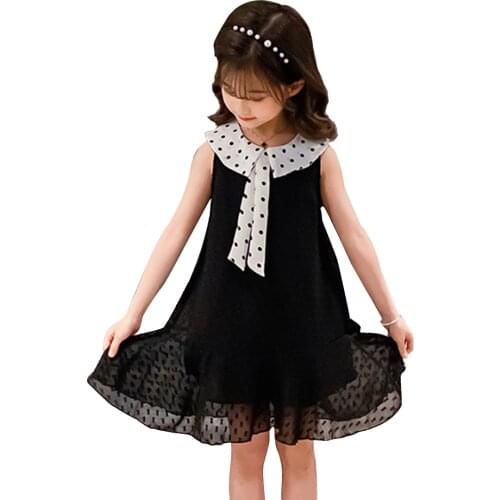 Summer Dresses For Girls Dot Pattern Kids Dress Patchwork Dress For Girl Teenage Kids Girls Dress 6 8 10 12 14