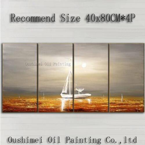 Best Hotel Decoration Skills Artist Handmade Good Quality Modern Abstract Seascape Oil Painting On Canvas For Home Decoration