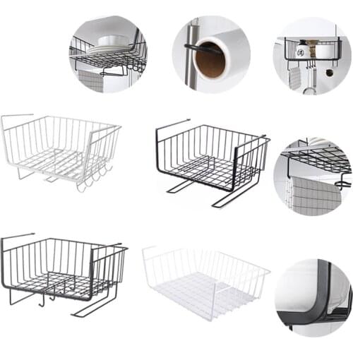 Multi-Functional Steel Kitchen Cupboard Organizer Hanging Rack Basket Shelf Storage Cabinet Closet Dish Bowl Holder for Home