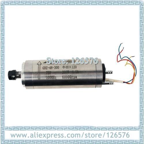 High speed 60000rmp cnc milling spindle motor 300w 75V ER8 water cooled spindle motor