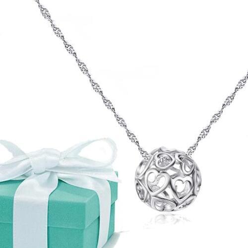 2015 New Fashion Necklace For Women Sterling Silver Chain & Pendant, High Quality Heart Necklace Christmas Gift,Collier Ethnique