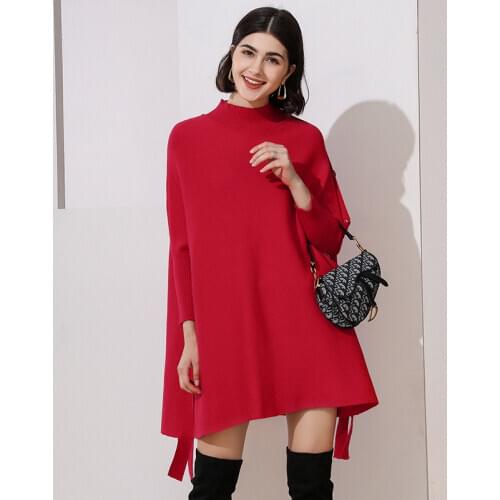 2019 New Cloak Shawl Bat Sleeve Knit Top Europe And America Commuter Ladies Sweater