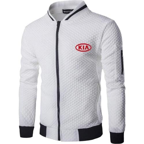 2021 New Fashion Men KIA Car Logo Baseball Jacket Spring Autumn Sportswear Casual Sweatshirt Hip Hop Harajuku Zip Up Outwear