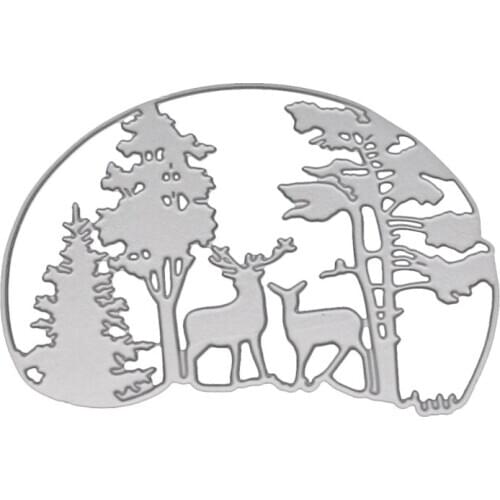 2021 New Deer Forest Metal Cutting Dies Stencil For DIY Scrapbooking Paper Card Embossing Craft Decor