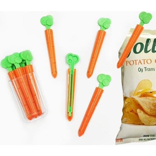 Carrot Food Bags Sealer Clip Fresh-Keeping Clamp Food Sealers Snack Bags Storage Bag Sealing Clip Kitchen Accessories Gadget
