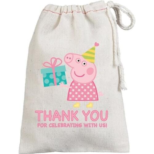 Pig gift bag custom birthday Favor Bags party thank you bag wedding Welcome Bag Bachelorette Girls Weekend Drawstring canvas bag