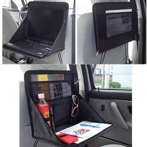Car Backseat Desk Car Food Laptop Desk Table PC Mount Holder Tray Support Bag Folding Multifunctional Shelving Car Storage
