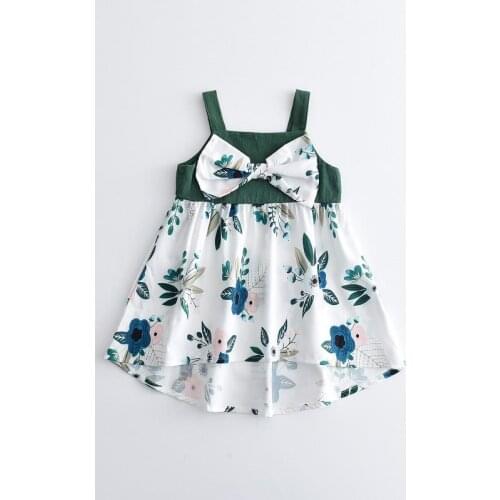 Baby Girl Casual Dresses Sweet Toddler Bow Floral Summer Vestidos Infant Sling Party Costumes