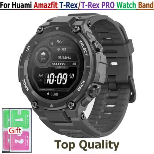 Replacement Silicone Watch Band for Huami Amazfit T-REX Wristbands Strap + Tool Smartwatch for Amazfit T-REX A1918 Bracelet Belt