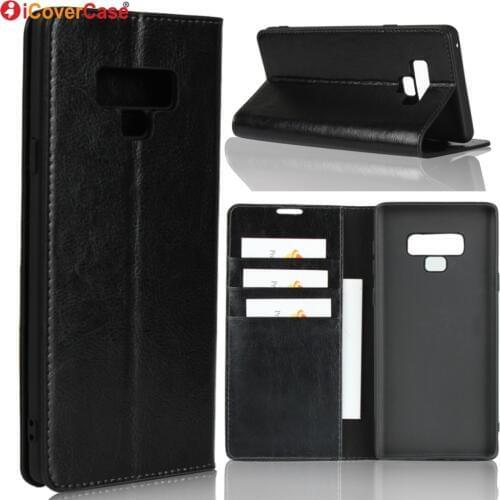 Luxury Real Genuine Leather Wallet Case For Samsung Galaxy Note9 Flip Cover Card slot Stand Protect Case for Galaxy Note 9
