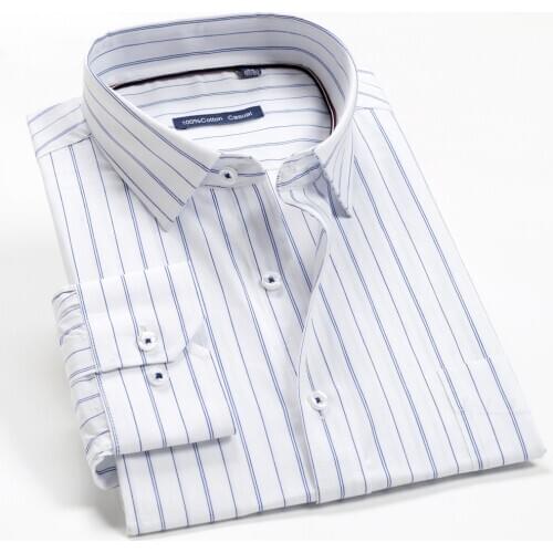 Plus Size 5XL 6XL 7XL 8XL 9XL 10XL Mens Striped Long Sleeve Shirt Office Business Cotton Loose Shirt Male Brand Casual Clothes