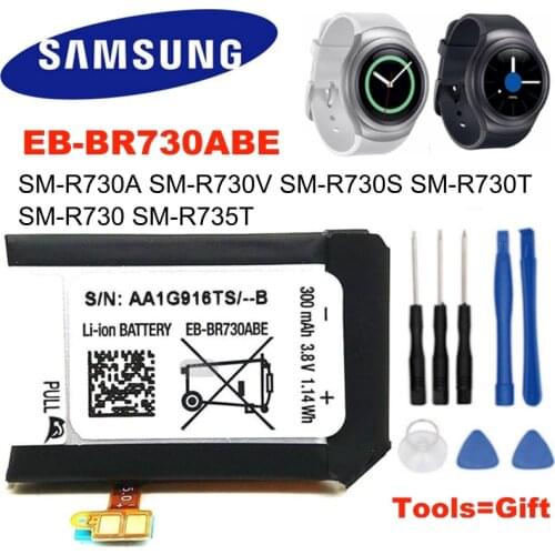 SAMSUNG Original Replacement Battery EB-BR730ABE For Samsung Gear S2 3G R730 SM-R735T SM-R730A SM-R730V SM-R730T SM-R730S 300mAh