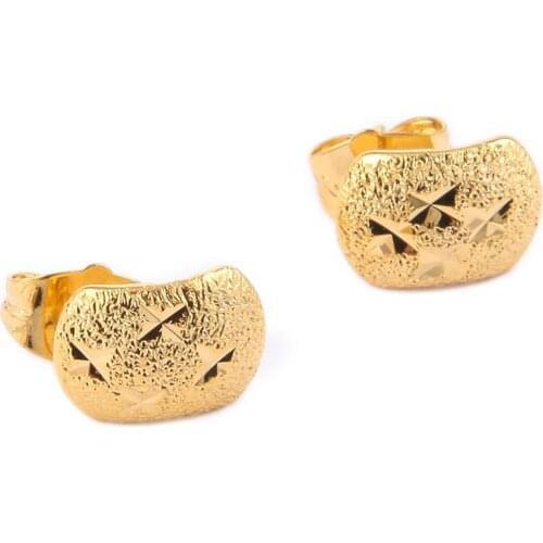 Gold Color Stud Earrings For Gifts New Trendy Nice Pretty Small Stud Earrings For Women Jewelry