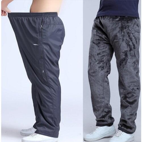 Mens Sweatpants & Trousers Plus Thick Velvet Warm Pants Winter Quick-Dry Loose Straight Joggers Outdoors Waterproof Pants Men