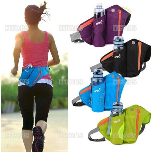 2021 Women Men Running Belt Bags Jogging Cycling Waist Pack Sports Runner Bag Water Bottle Holder 4 Colors