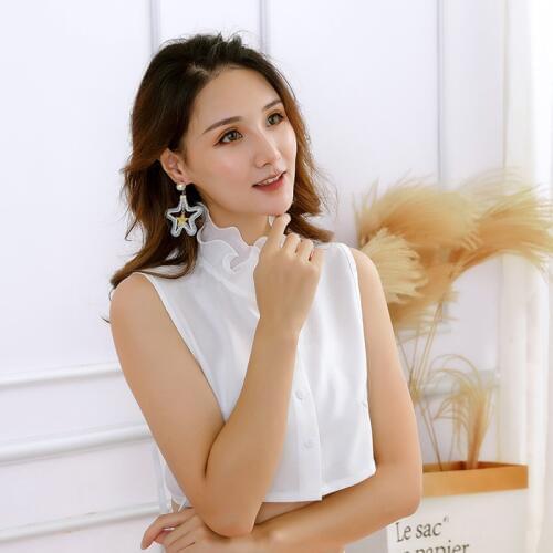 Sweater Decoration Removable Faux Black Fake Collar Women collar high Collars Fashion Women Lapel False Collar Cotton Black