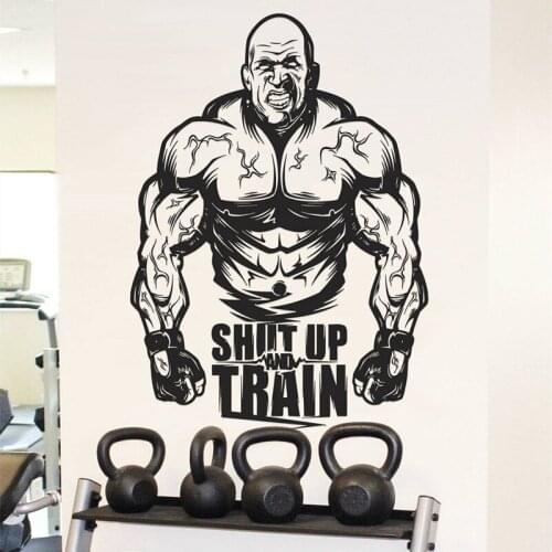 Bodybuilding Gym Inspirational Vinyl Wall Stickers Workout Muscle Sports Athletic Bodybuilding Fitness Fan Gift Decorative Decal