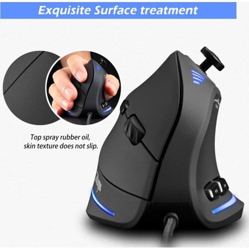 ZELOTES C-18 Vertical Gaming Mouse 10000 DPI Programmable 11 Buttons USB Wired RGB Optical Remote Mouse Gamer Mice For Laptop PC